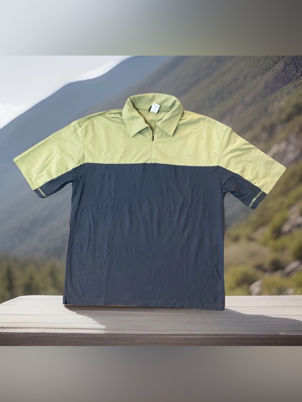 NRS Guide Shirt Men’s 1/4 Zip Front Size Large  Kayak Hiking UPF 50 Green/Grey